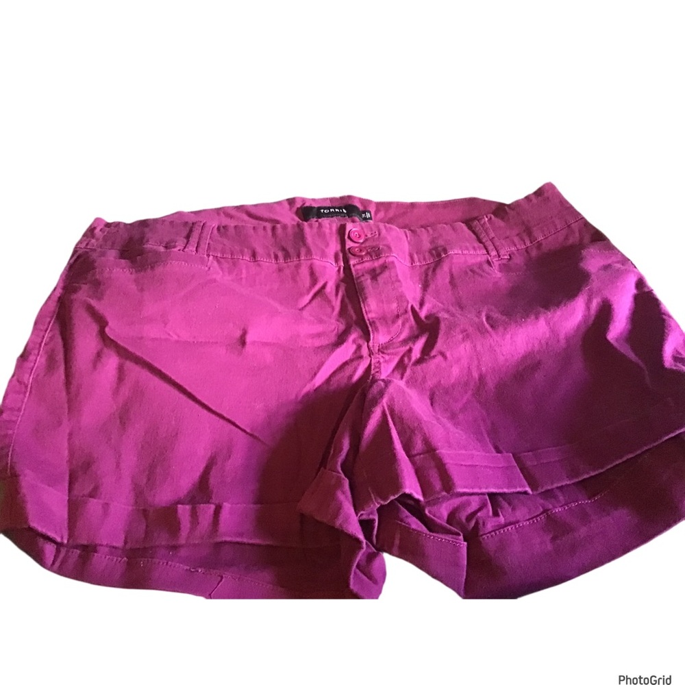 Torrid 24 plus size purple chino shorts